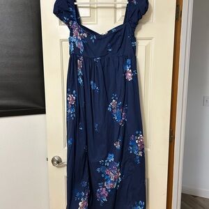 Free People Navy Floral Maxi Dress